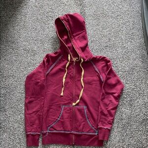 Scrapbook Y2K Junior’s Owl Patchwork Zip Up Hoodie Burgundy w/Gold Size Medium